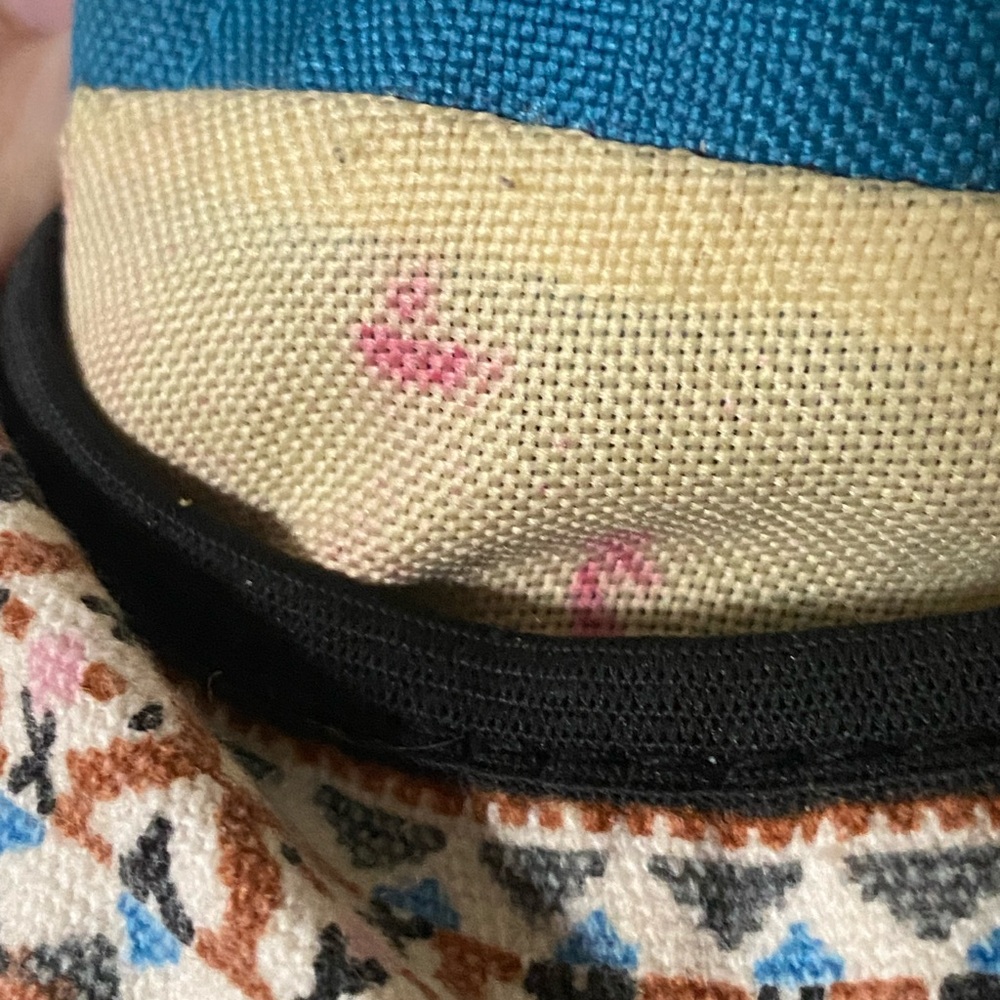 Teal Canvas Backpack With Patterned Front Pocket … - image 6